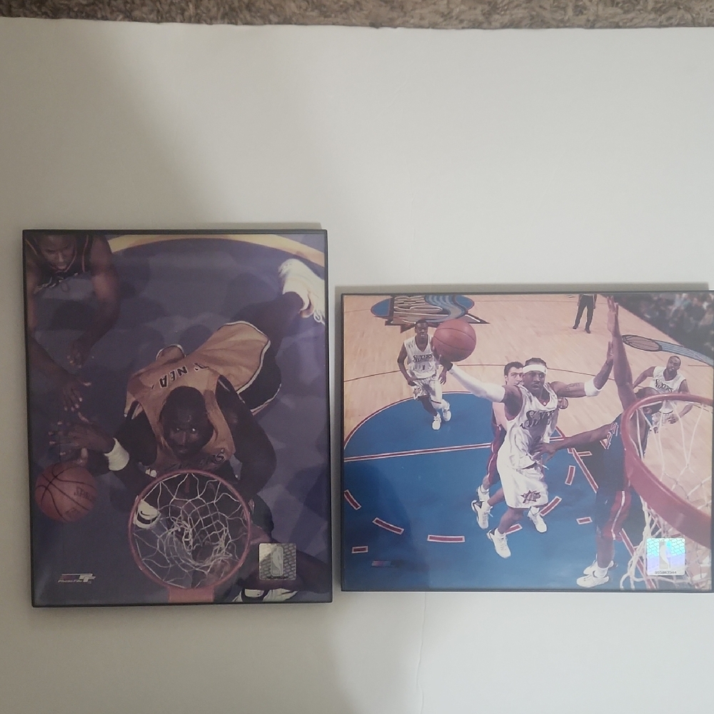 Basketball 8x10 Framed Pictures, Shaq, Allen Iverson
